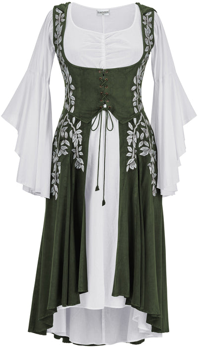 Tauriel Maxi Set Limited Edition Moss Green Silver Embroidery